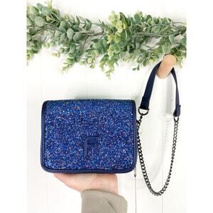 NWT Fiorelli Nighttails Blue Sparkle Shoulder Bag Flapover Crossbody Night Sky